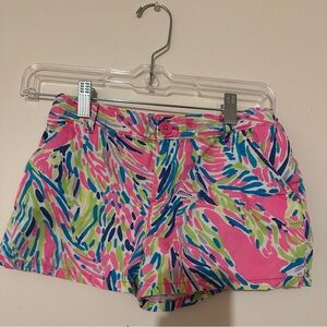Lilly Pulitzer Pink and Blue Tropical Print Shorts